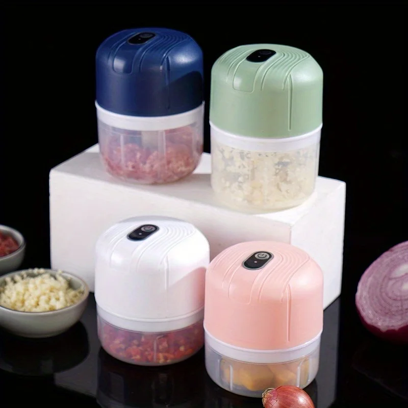 Electric Garlic Purer 250ML Mini Electric Garlic Chopper USB Charging Ginger Vegetable Cutter Food Chopper Kitchen Tools 6
