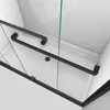 Semi-frameless bypass sliding shower door, black satin, 56-60 x 76,5/16 inches wide. (8 mm) transparent tempered glass 5