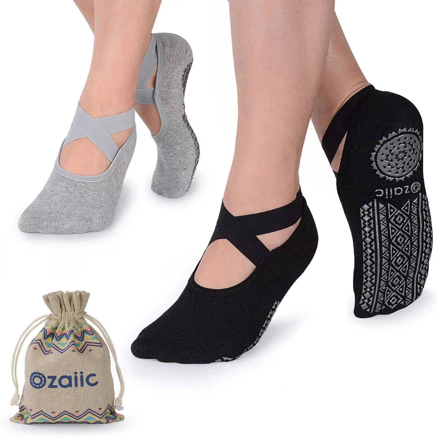 Women's Non-Slip Grip Socks for Yoga, Pilates, Dance, and Fitness Workouts