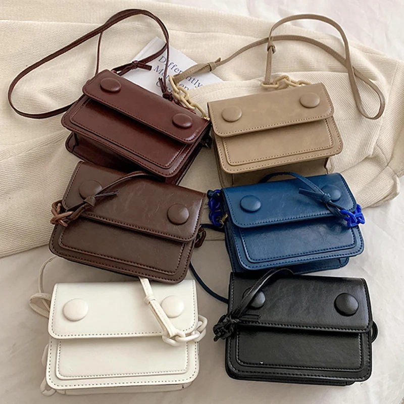 

Новая женская сумка через плечо, новая маленькая квадратная сумка, модная повседневная простая сумка через плечо с широким ремешком в стиле ретро, сумка-мессенджер на одно плечо