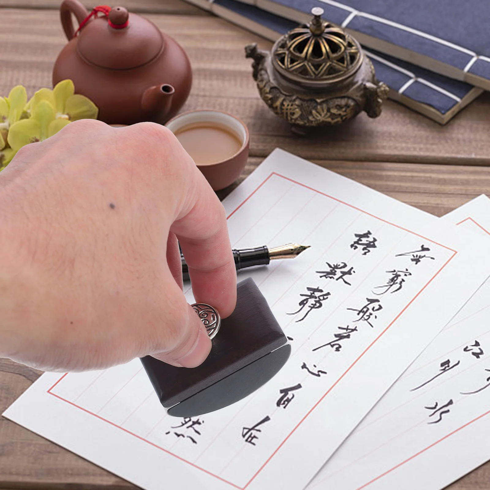 캘리그라피 나무 로커 블로터 만년필, 책상 잉크 블로터 잉크, 창의적인 스탬프 건조 도구, 빈티지 스타일 쓰기