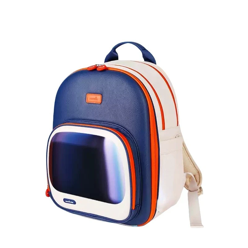 Back protection space bag backpack with water bottle holder for school kids students