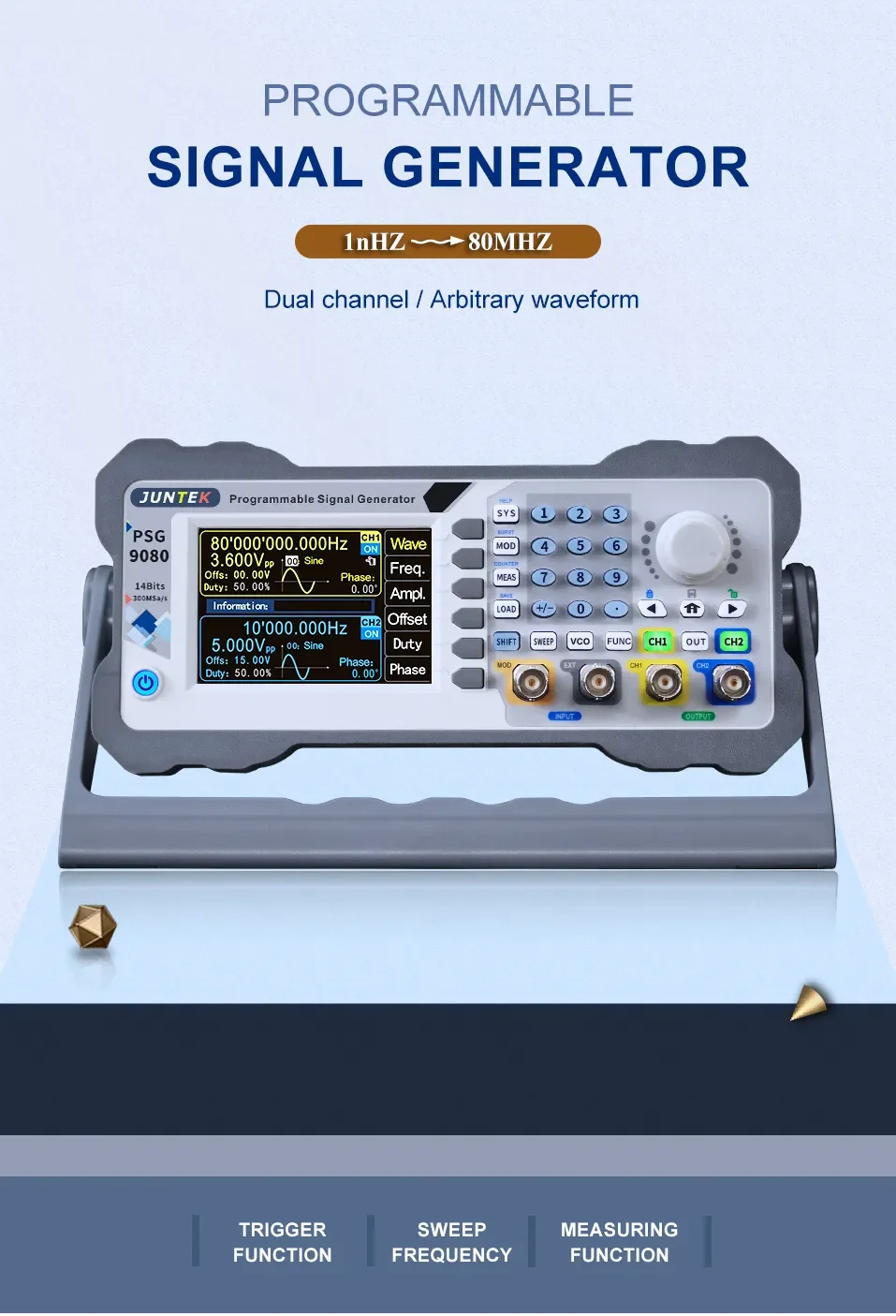 JUNTEK PSG9060 PSG9080 High-Precision Programmable Power Supply | Dual Channel 3
