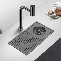 Bar Counter kitchen Nanometer Cup Rinser 304 Stainless Steel Handmade Brushed Cup Washer For Milk Tea Cafe Fast Food Shop 1