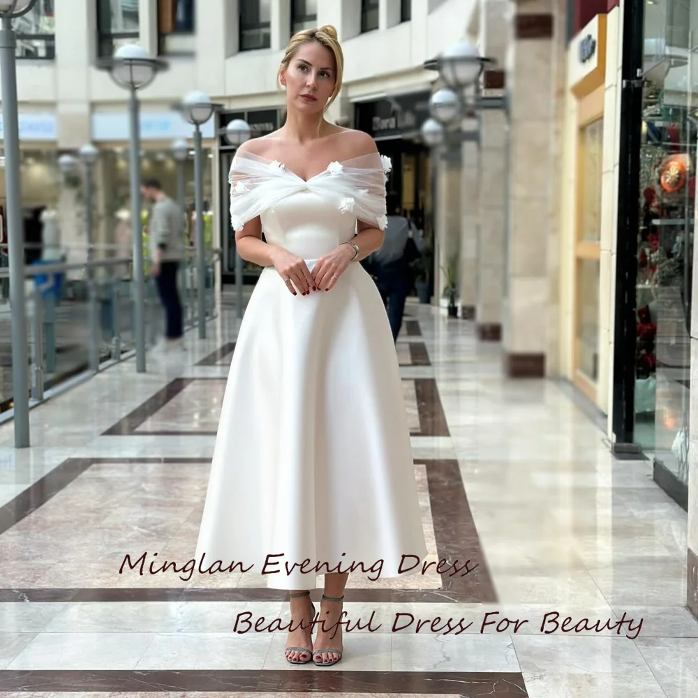 

MINGLAN Elegant Evening Dress Fashion A-Line Long Luxury Appliques Off The Shoulder Formal Homecoming Prom Gown For Sexy Woman