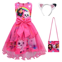 Gabby's Dollhouse Enfants Été Gabby Cats Robe Bébé Filles Mignon Dentelle Robe De Princesse Enfant Filles Robes De Fête D'anniversaire Chapeaux 3