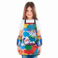 Children's Art Apron Multi-purpose Waterproof Painting Apron With 2 Sleeves And Pocket Suitable For Painting, Baking And DIY 2