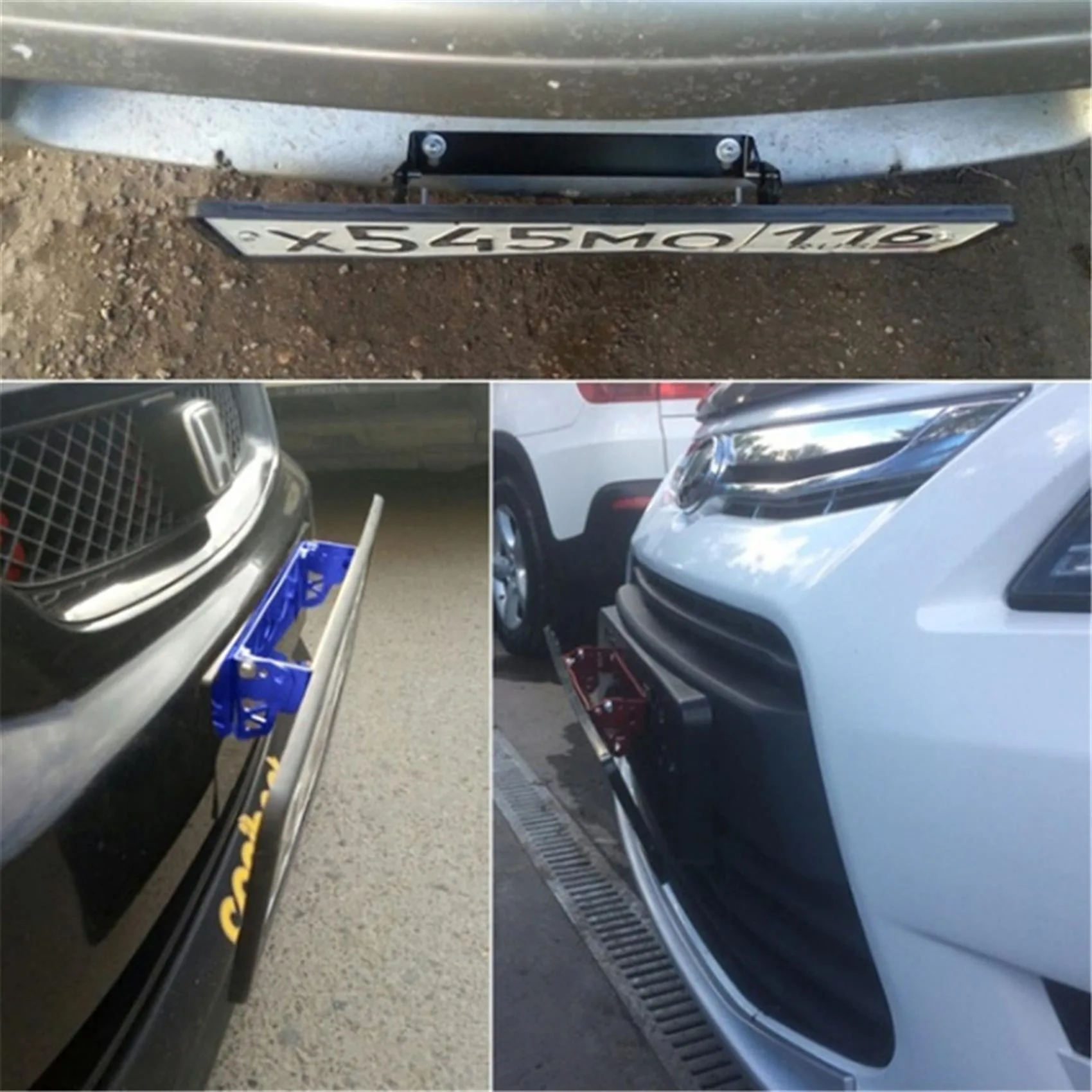 1pc Car License Plate Bracket Kit 5 Color Adjustable Tilt Aluminum Number Plate Holder Mobile License Frame General Car license plate bracket license plate frame license plate holder