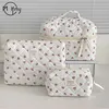 Cherry Makeup Bag Women's Cosmetic Bags Fashion Portable Cute Cosmetic Travel Storage Pouch Handbag Cotton Quilted Zipper Purse 1
