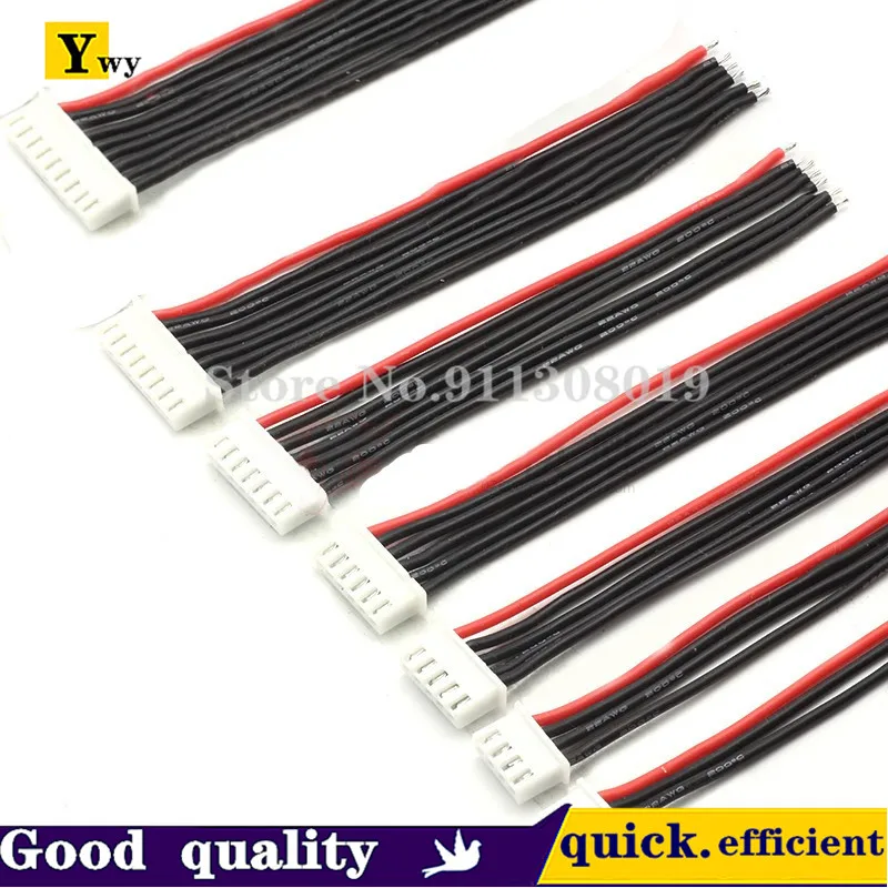 IMAX B6 커넥터용 Lipo 배터리 밸런스 충전기 케이블, 플러그 와이어, 22AWG 실리콘 와이어, 암 10 cm, 20 cm, 30cm, 2S, 3S, 4S, 5S-13S, 로트 당 1 개
