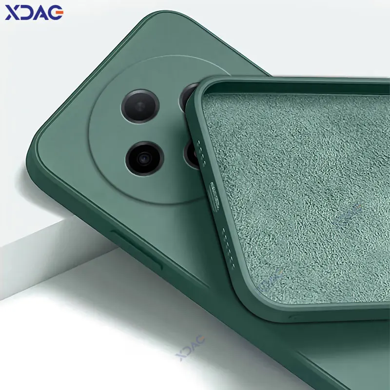 Square Liquid Silicone Soft Cellphone Case - Durable Double Liner Protective Cover
