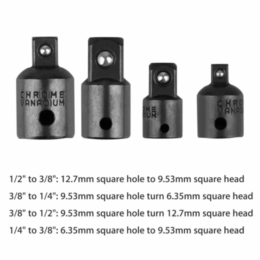 

4-pack 1/2 inch 3/8" Conversion Reducer Air Impact Wrench Drive Ratchet Impact Driver Set SOCKET ADAPTER REDUCER