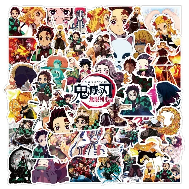 

50Pcs Demon Slayer Anime Stickers Decals Skateboard Sticker For Laptop Motorcycle Luggage Kids Gift Toy Sticker
