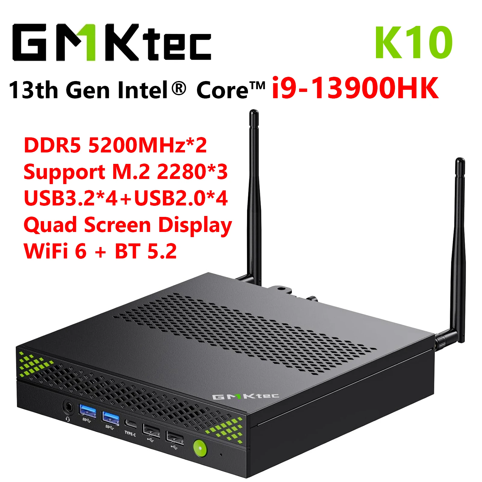 GMKtec K10 Mini PC Workstation Intel Core i9-13900HK DDR5