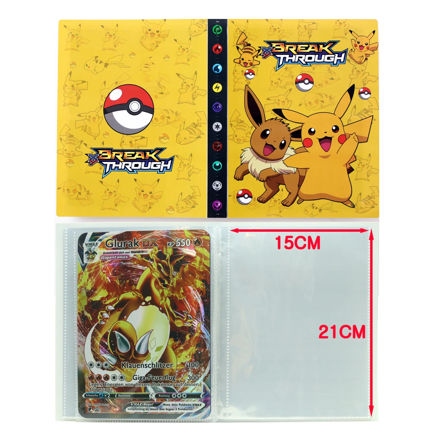 

Pokemon Giant Card 15 * 21cm Large Album Vmax Vstar GX Large Alphabet Large Pikachu Arceus Charizard Rainbow Card Folder