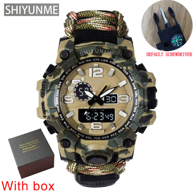 Men Military Watch LED Quartz Waterproof Male Wristwatch Fashion Outdoor Sports Digital Clock Watches Relogio Masculino