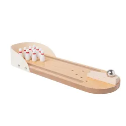 Portable Wooden Bowling Board Game for Interactive Family Fun (1 set)