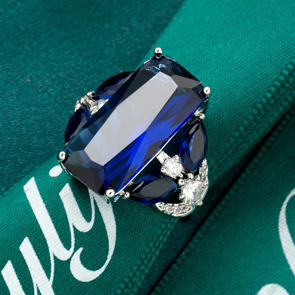 Sapphire Engagement Ring European and American Fashion Horse Eye Ring Jewelry Engagement Rings