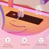 Computer Desk with Power Outlets & LED Lights with Monitor Stand & Adjustable Shelves, Cup Holder Hook, 55 inch Pink Gaming Desk 3