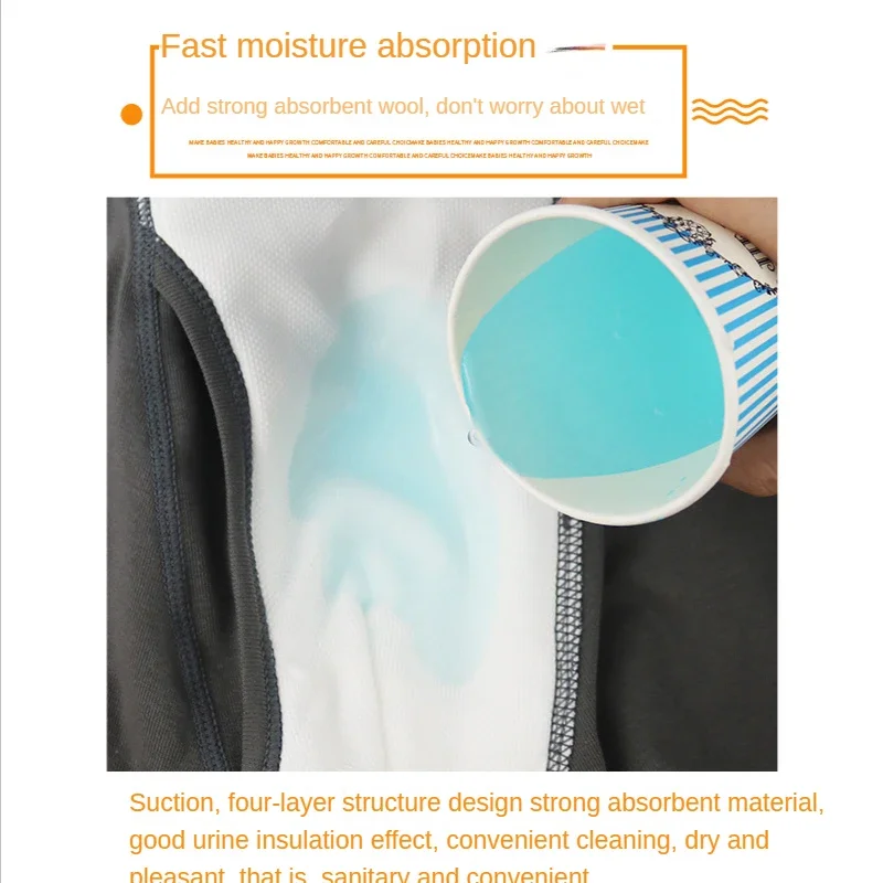 Elderly Incontinence Underwear Cloth Diaper Water-Washable Leak-Proof Cotton Briefs for Adult Accidents Adult 2