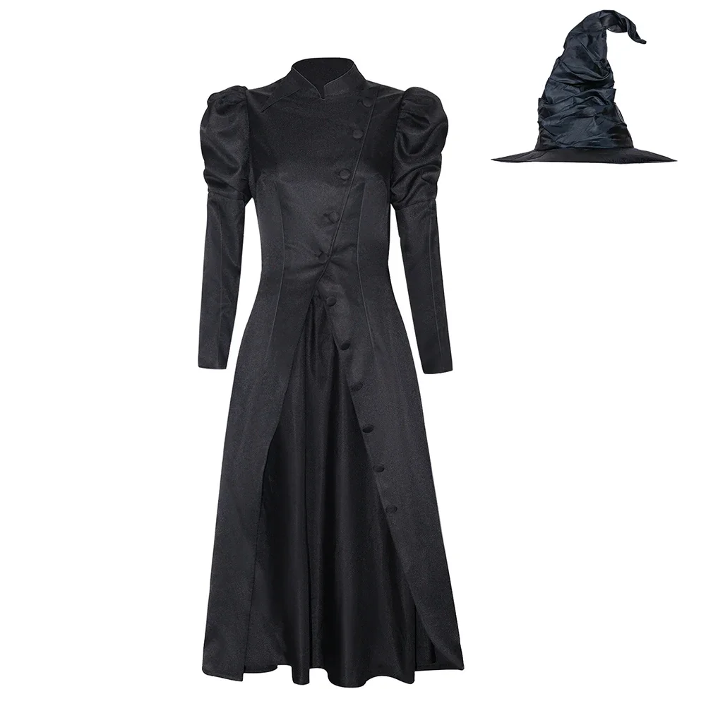 Movie Wicked Elphaba Cosplay Costume Adult Women Wizard Robe Dress Set Witch Uniform Halloween Party Clothes Outfit