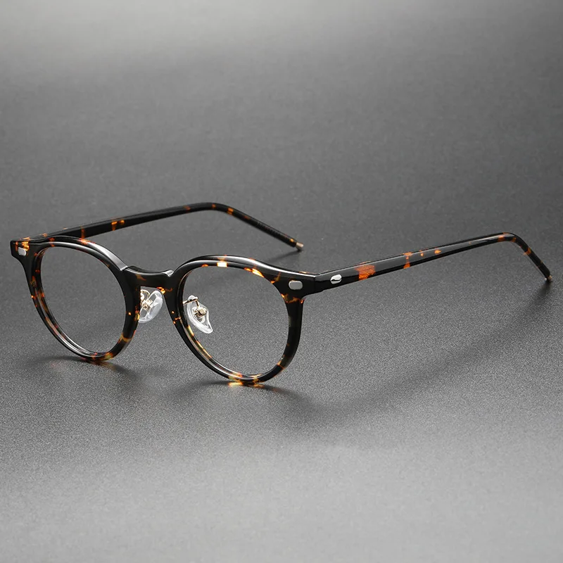 

Acetate Glasses Frame Men Vintage Round Prescription Eyeglasses Women Optical Myopia Eyewear Blue Light Gafas Handmade Designer