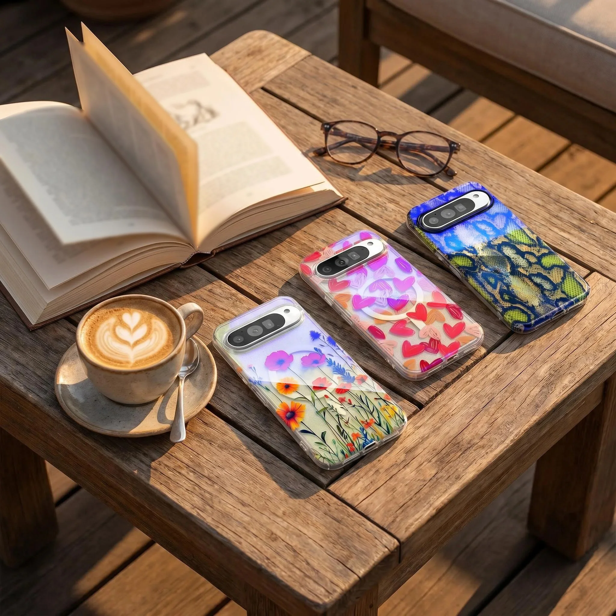 Magnetic Color Flower Blue Light Series Phone Case