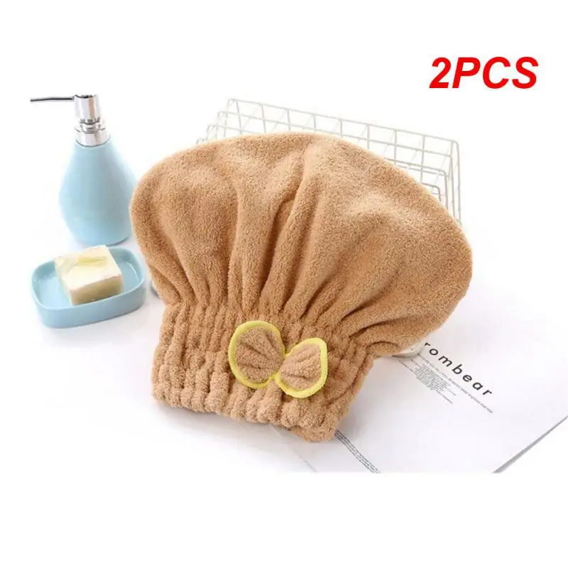 

2PCS Microfibre Quick Hair Drying Bath Spa Bowknot Wrap Towel Hat For Bath Bathroom Accessories