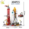 HUIQIBAO Space Aviation Manned Rocket Building Blocks With Astronaut Figure City Aerospace Model Bricks Children Toys for Kids 3