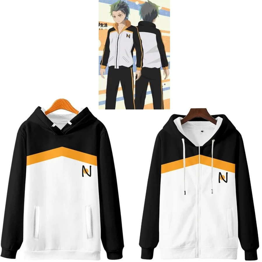 

3D Print Re: Life in a Different World from Zero Kara Hajimeru Isekai Hoodie Cosplay Subaru Natsuki Hoodies Sweatshirts