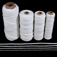 50-100 yards White Cotton Macrame Cord 1-4mm Crochet Threads for DIY Knitting Rope Bohemia Party Home Decor Sewing Accessories 2