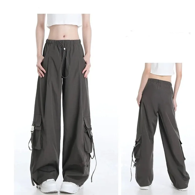 Deeptown Y2k Vintage Cargo Pants Women Streetwear Korean Fashion Baggy Sweatpants Harajuku Style Wide Trousers Aesthetic Casual