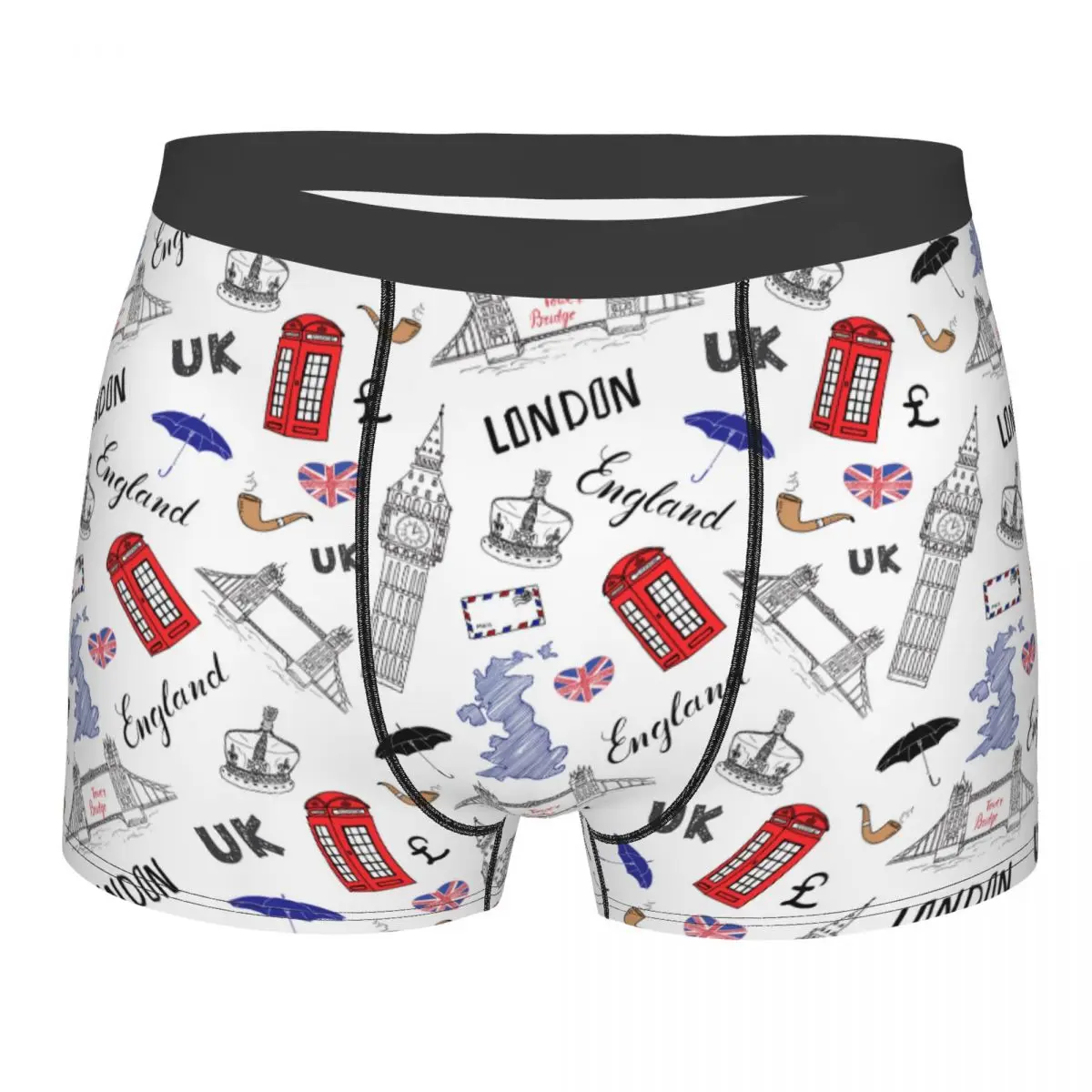 

Fashion Boxer London City Shorts Panties Men Underwear Street Polyester Underpants for Male S-XXL