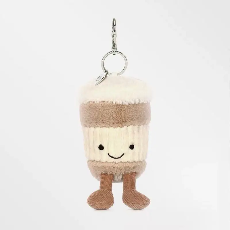 Key chain, 2025 Jelly Cat 15cm Fun Coffee Cup Sunflower Cute Pendant Decoration, Accompanying Cup Bag Hanging Decoration, Keychain, Cute Gift
