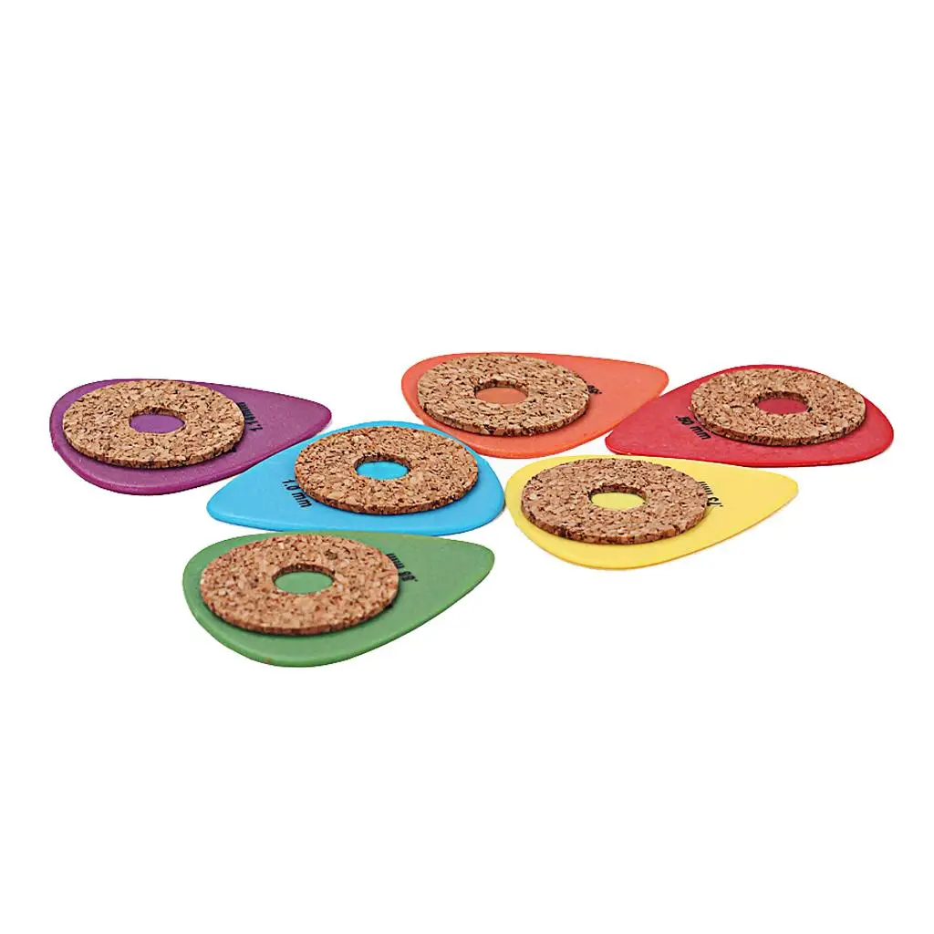 6pcs Multicolor Guitar Picks with Non Corks for Guitar Bass Parts