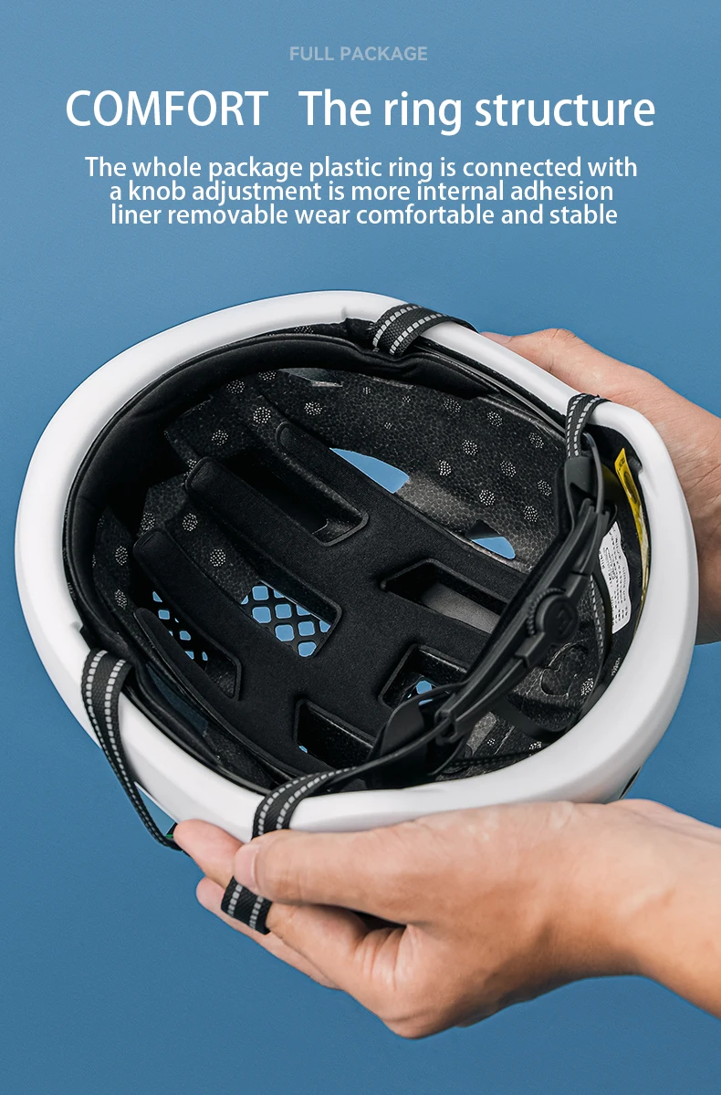ROCKBROS Leichter Fahrradhelm magnetische Abdeckung atmungsaktiv integrierter geformter Fahrradhelm Sicherheitsschutz Herren-Fahrradhelm – Detail 9