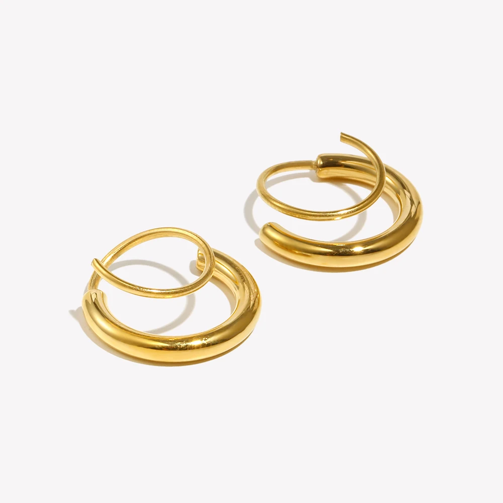 Orecchini A Cerchio Pendente Con Piuma - Acciaio Inox, Stile Vintage Punk, Unisex, Argento O Nero Tappi Orecchie