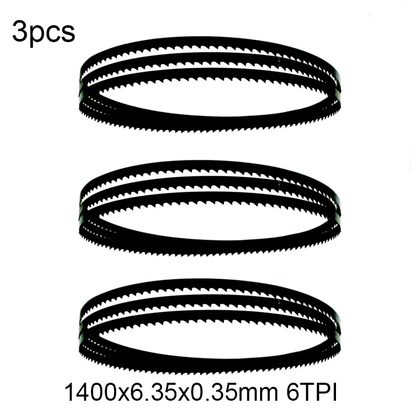 

3pcs Bandsaw Blades 1400x6.35x0.35mm 6TPI Woodworking Tools Accessories Wood Cutting Accept customization