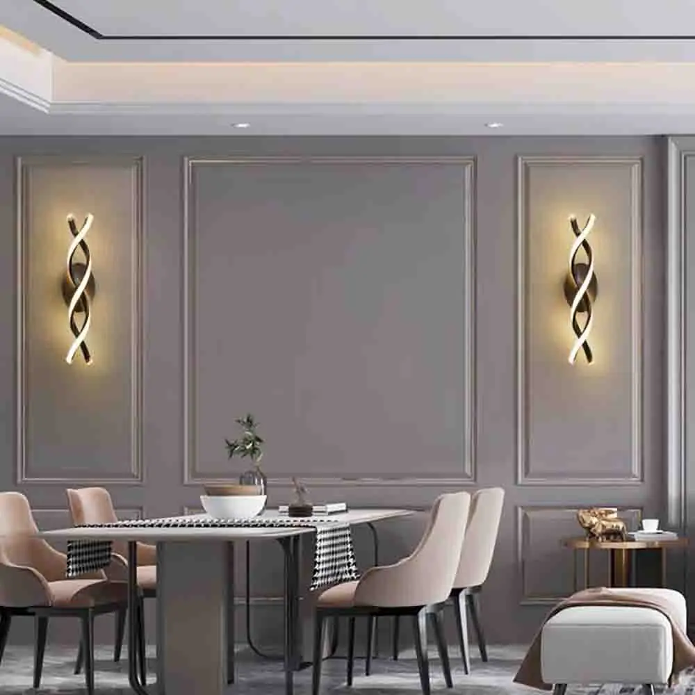 

2PCS Three-color light led wall lamp modern Nordic heterosexual minimalist bedside living room sofa TV background wall lamp