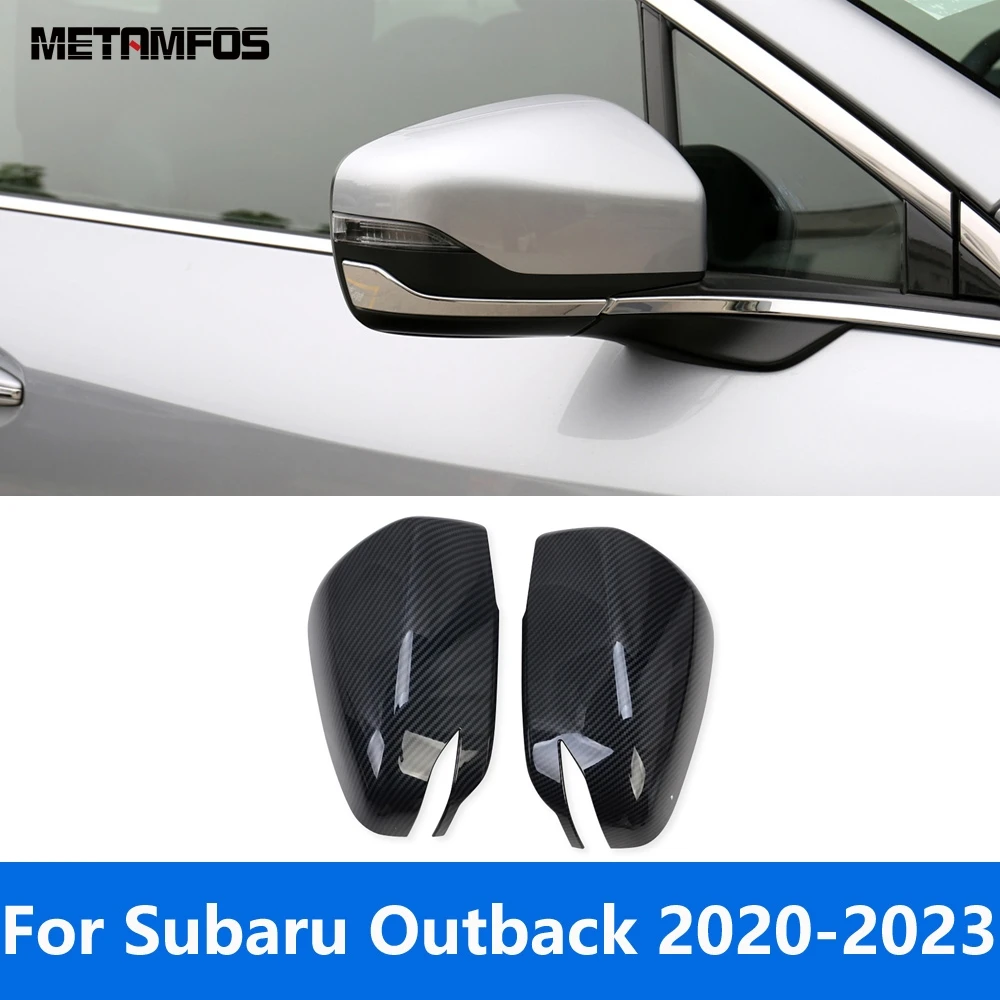 

For Subaru Outback 2020 2021 2022 2023 Carbon Fiber Rearview Side Door Mirror Cover Trim Protection Cap Accessories Car Styling