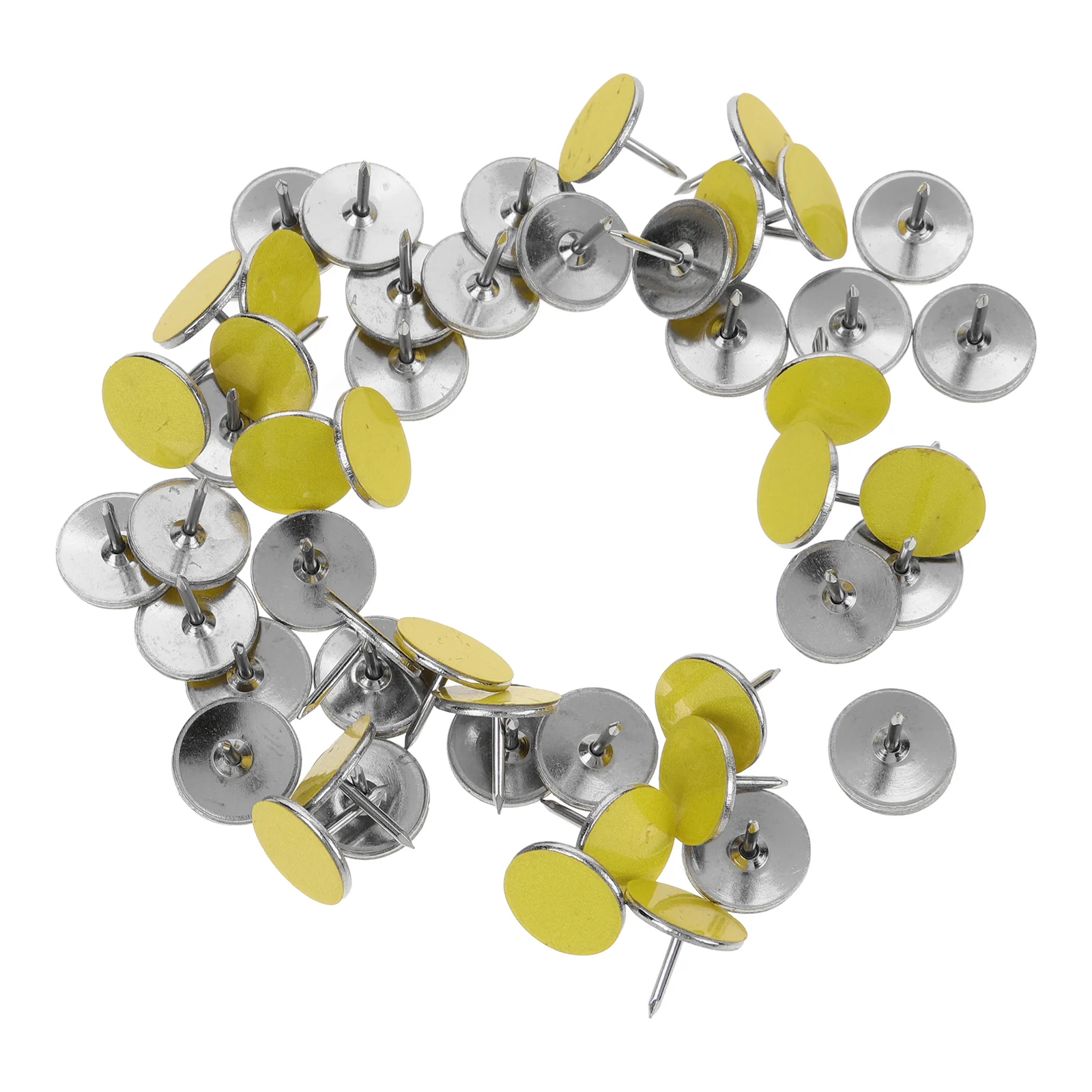 50 Pcs Reflective Tacks Trail Markers Camping Gear Thumb Pins Push Pins Office Binding Supplies Sturdy Nylon Steel Yellow