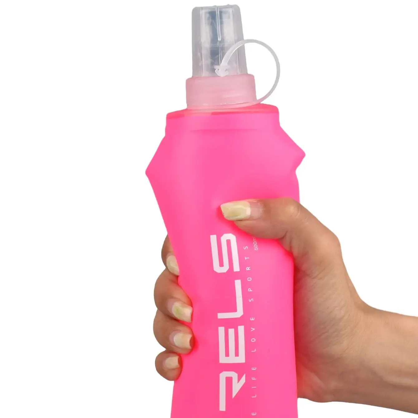 WRELS Collapsible TPU Water Bottle with Silicone Nozzle, BPA-Free, Leak-Proof, Lightweight for Outdoor Sports, Cycling, Hiking,