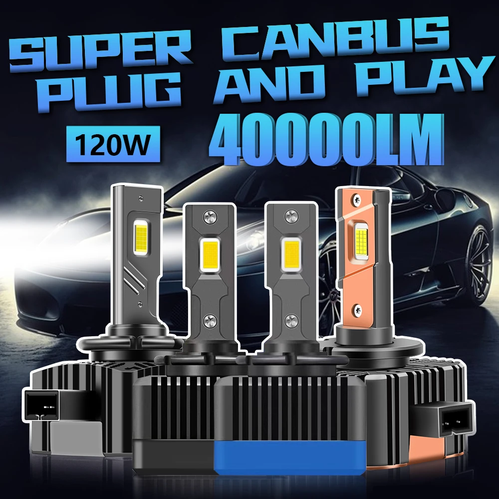 

D1S Led Headlight D3S Canbus Bulbs CSP D4S D5S D2S D8S 40000LM 120W Super Bright D1R D4R D2R D3R Car Lamp Car Bulbs Plug&Play