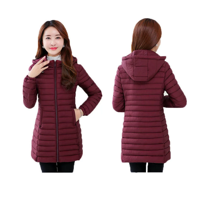Autumn/Winter 2021 New Style Cotton-Padded Jacket Women's Mid-Length Slim Fashion Loose Plus Gold Velvet Padded Jacket Promotion