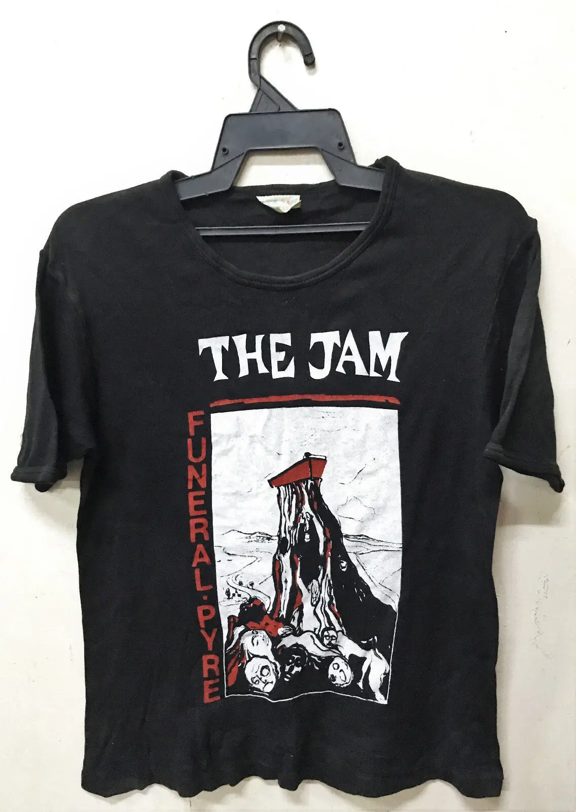 Vintage 1981 The Jam Funeral Pyre Punk Rock Tour T-Shirt Da Concerto Paul Weller Mod Maniche Lunghe