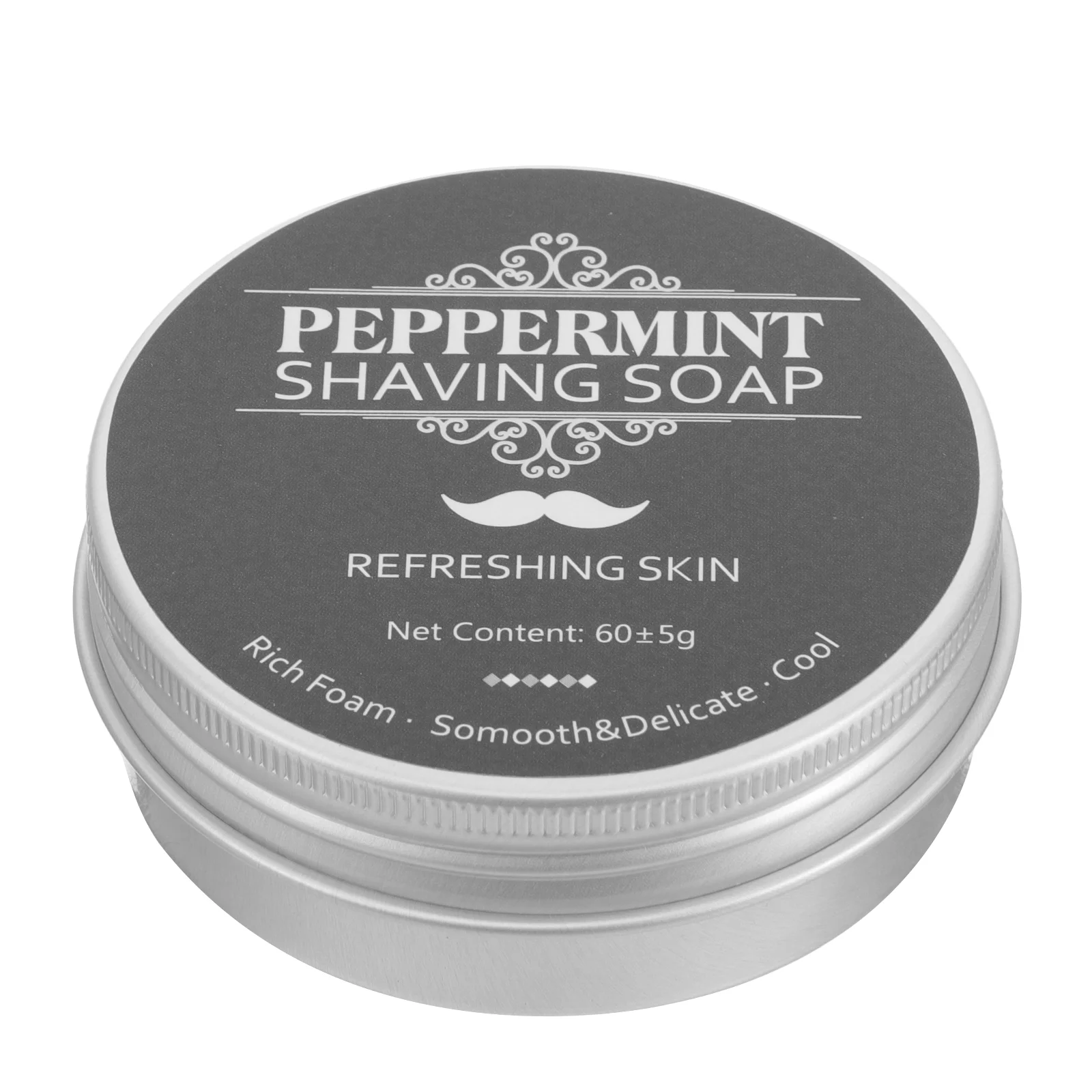 

Clean Men's Beard Barber Soap (Mint Shave Soap) Travel Shaving Cream Peppermint Essential Oil Male