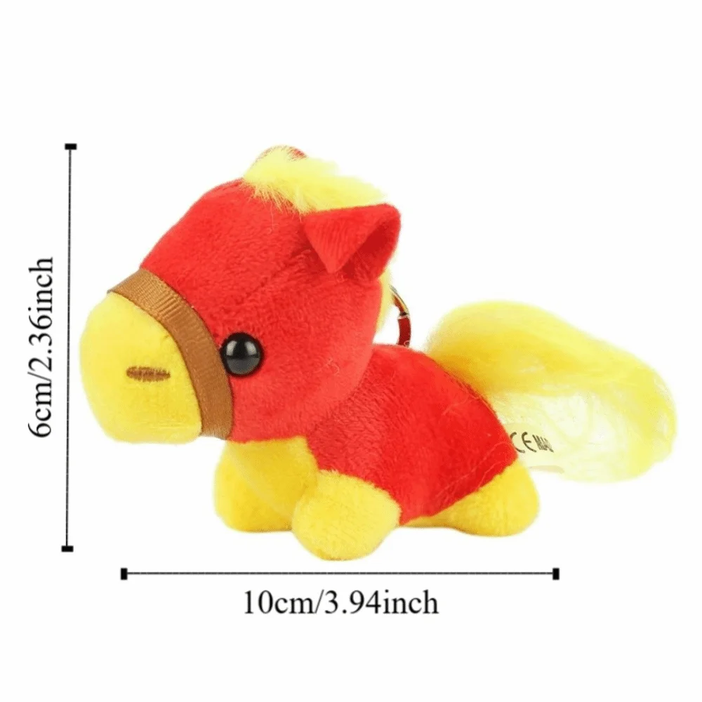 Mini Plush Horse Keychain Creative Mascot Dolls Plush Horse Doll Pendant Soft Chinese Style Cartoon Steed Doll Year of Horse