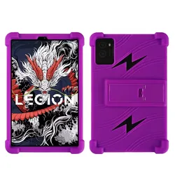 Enhanced Shockproof Kickstand Silicone Tablet Case, 8.8 Inch (Purple)