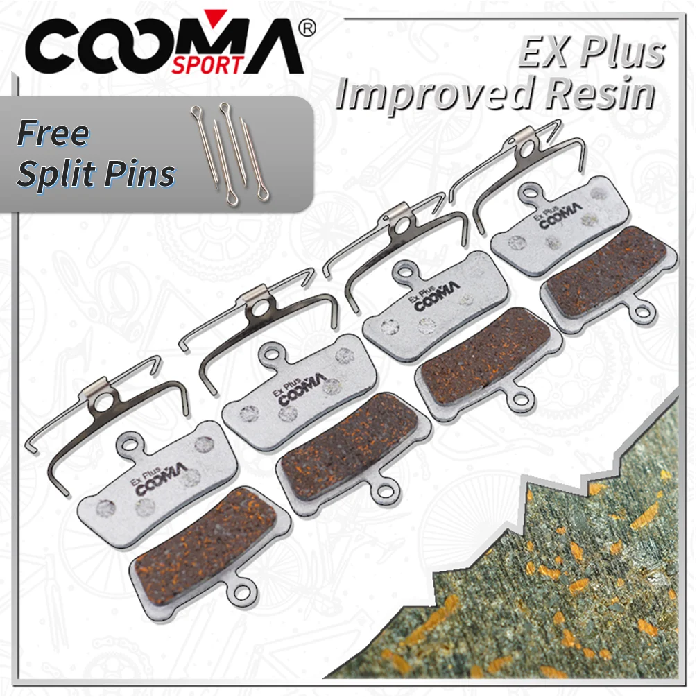 4 Pairs, Bicycle Disc Brake Pads for SRAM G2, Guide Ultimate, RSC, RS, R Avid Elixir Trial, Ex Plus Class, Alu-Alloy Resin