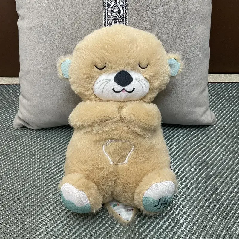 Baby Plush Doll Breathing Bear Newborn Soothing Sleep Playmate Otter Toy Kids Music Sleeping Companion Sound Light Doll Toy Gift 6